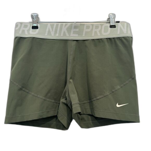 Nike Pro Dri-Fit Shorts Stretch 3" inseam Gym Women XXL Sage Green AO9977-326 - Picture 1 of 8